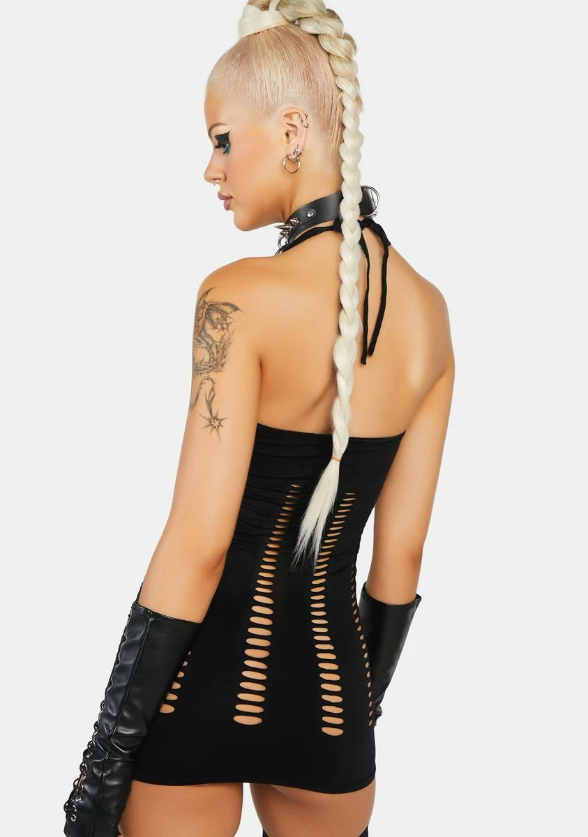 X_Elegant Moments Dropping Jaws Halter Mini Dress - Image 3