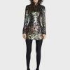 RARE LONDON Sequin High Neck Mini Dress