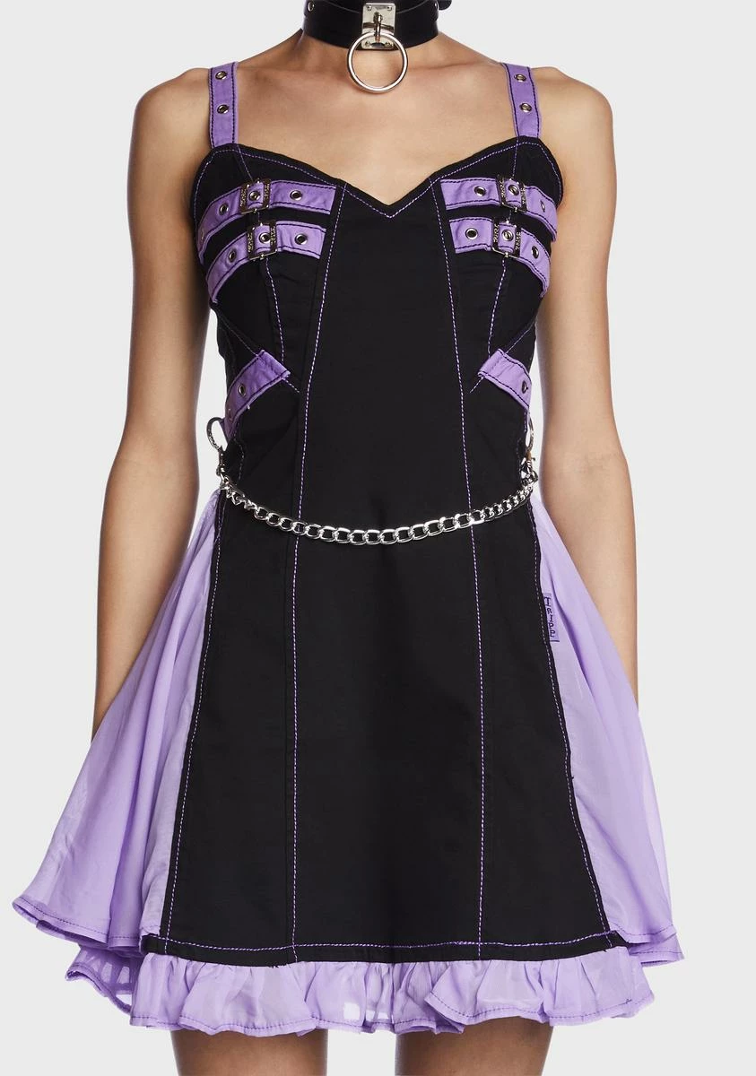 TRIPP NYC Lavender Chiffon Pleated Mini Dress - Image 2