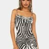 AFRM Blanc Zebra Kamala Mini Dress