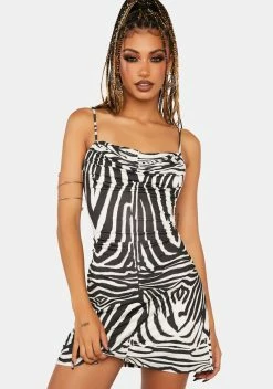AFRM Blanc Zebra Kamala Mini Dress