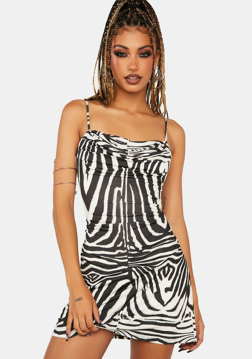 AFRM Blanc Zebra Kamala Mini Dress