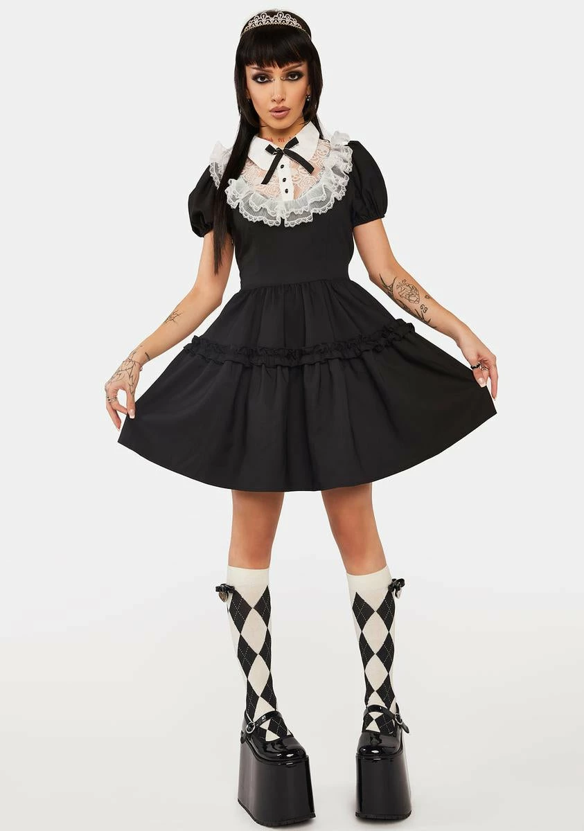DARK IN LOVE The Princess Comes Across Contrast Ruffle Collar Dress - Image 3