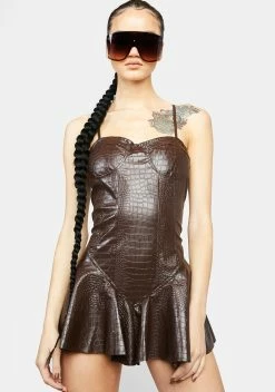 X_Hot & Delicious Choco Man Eater Crocodile Mini Dress