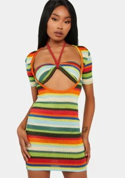Edikted Andrea Cut Out Knitted Mini Dress