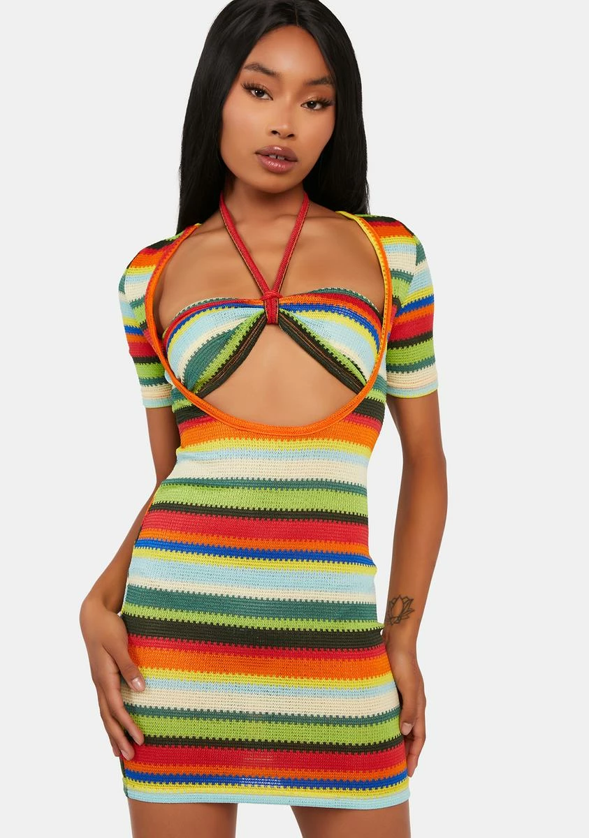 Edikted Andrea Cut Out Knitted Mini Dress