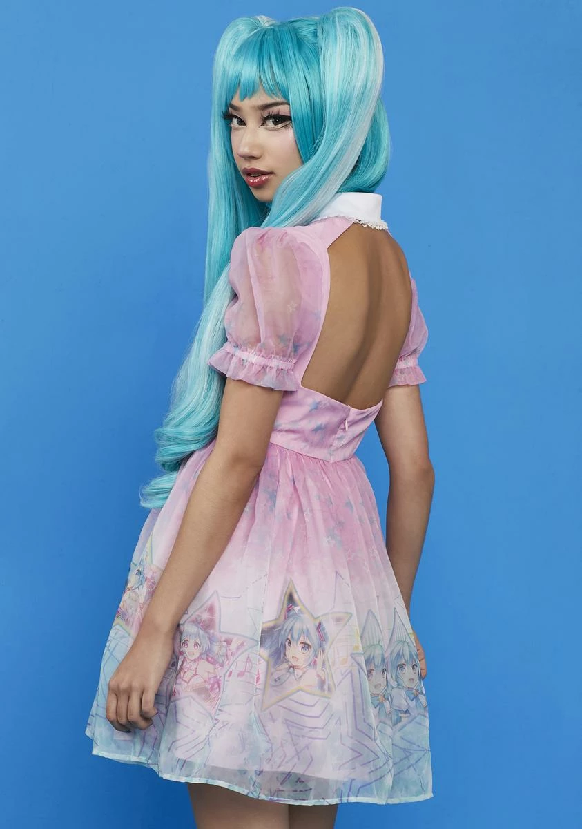 Dolls Kill X Hatsune Miku Sound Wave Sweetie Babydoll Dress - Image 4