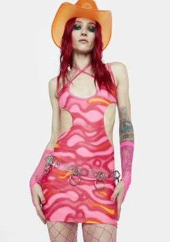 Ivy Berlin Pink Lava Sport Spice Tennis Dress