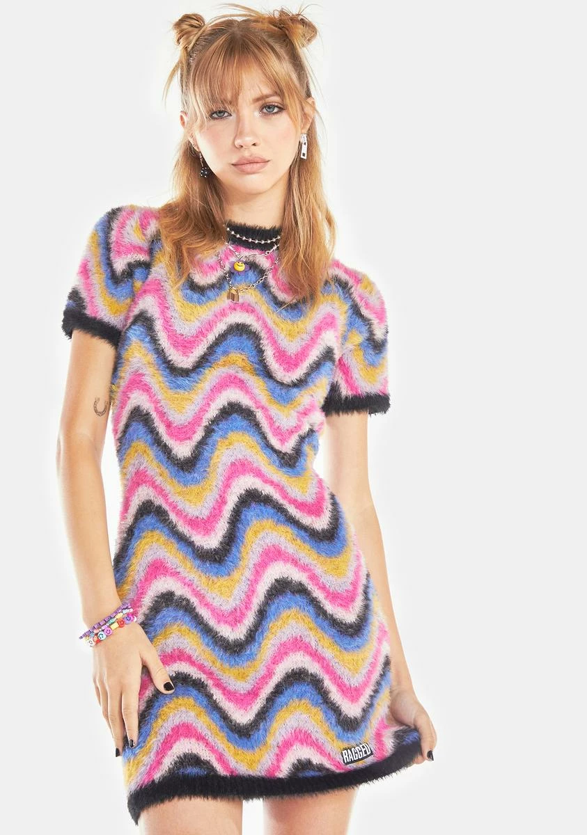 The Ragged Priest Blotter Knit Mini Dress