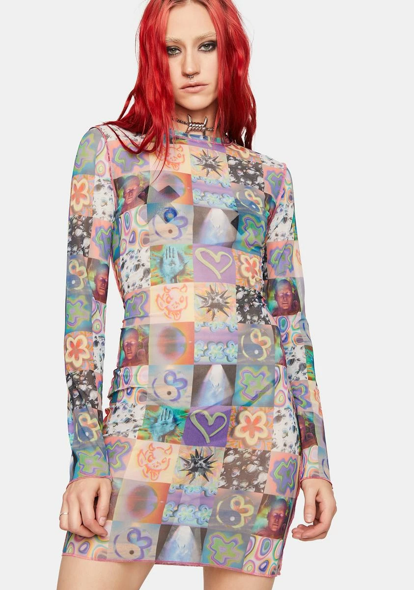 The Ragged Priest Memories Mesh Mini Dress