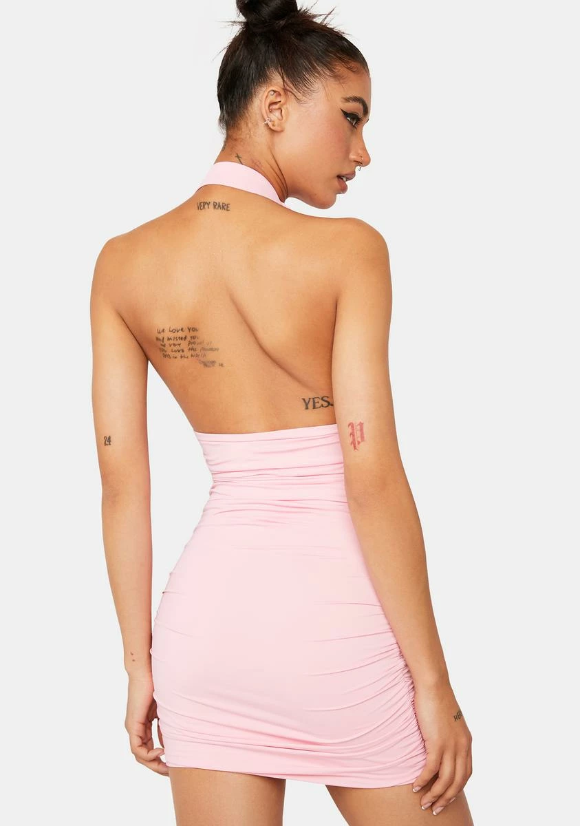 Edikted Cassie Gathered Halter Dress - Image 4