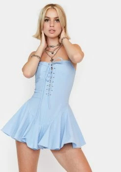 X_Hot & Delicious Sky Truthful Thoughts Flared Dress