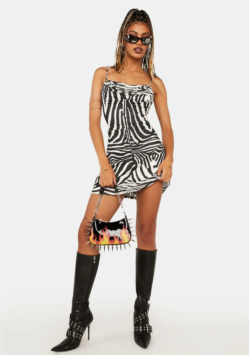 AFRM Blanc Zebra Kamala Mini Dress - Image 3