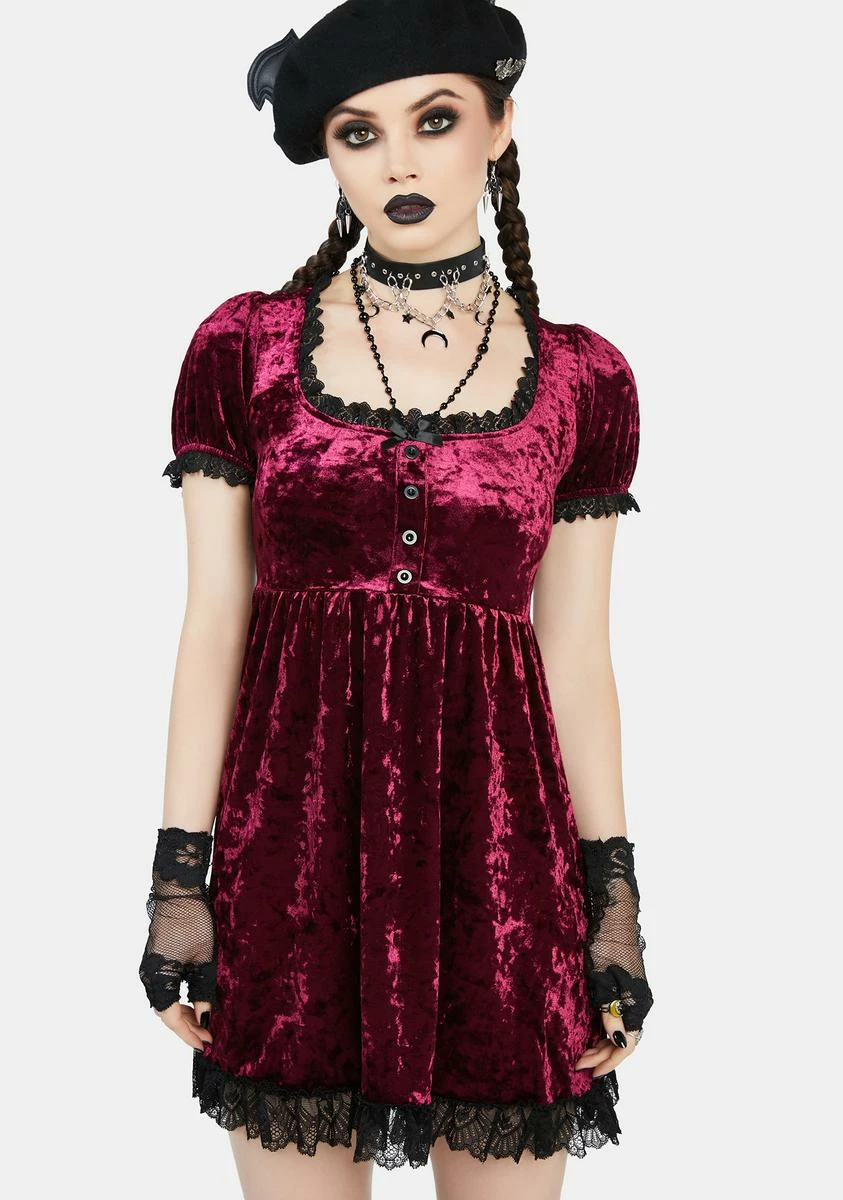 The Grave Girls Drinking Your Blood Velvet Mini Dress